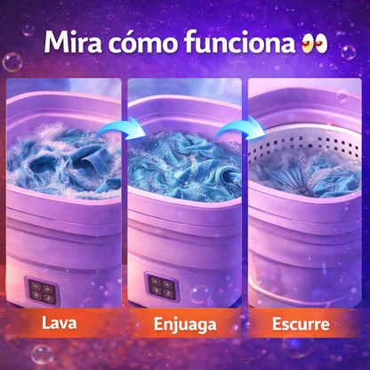 Lava fácil. Lava rápido. Lava mejor. Con la mini lavadora portatil