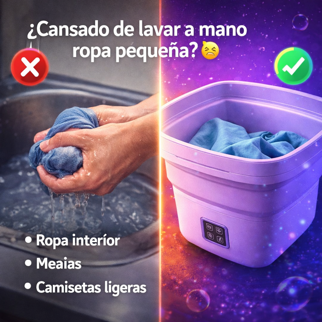 Lava fácil. Lava rápido. Lava mejor. Con la mini lavadora portatil